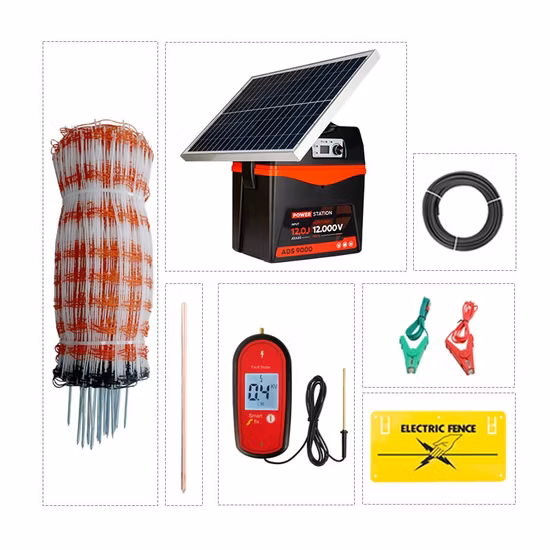 Lydite Kit de filet temporaire pour volaille à double pointes personnalisé filet de clôture électrique avec 14 poteaux pour poulet/mouton/cochon/petits animaux